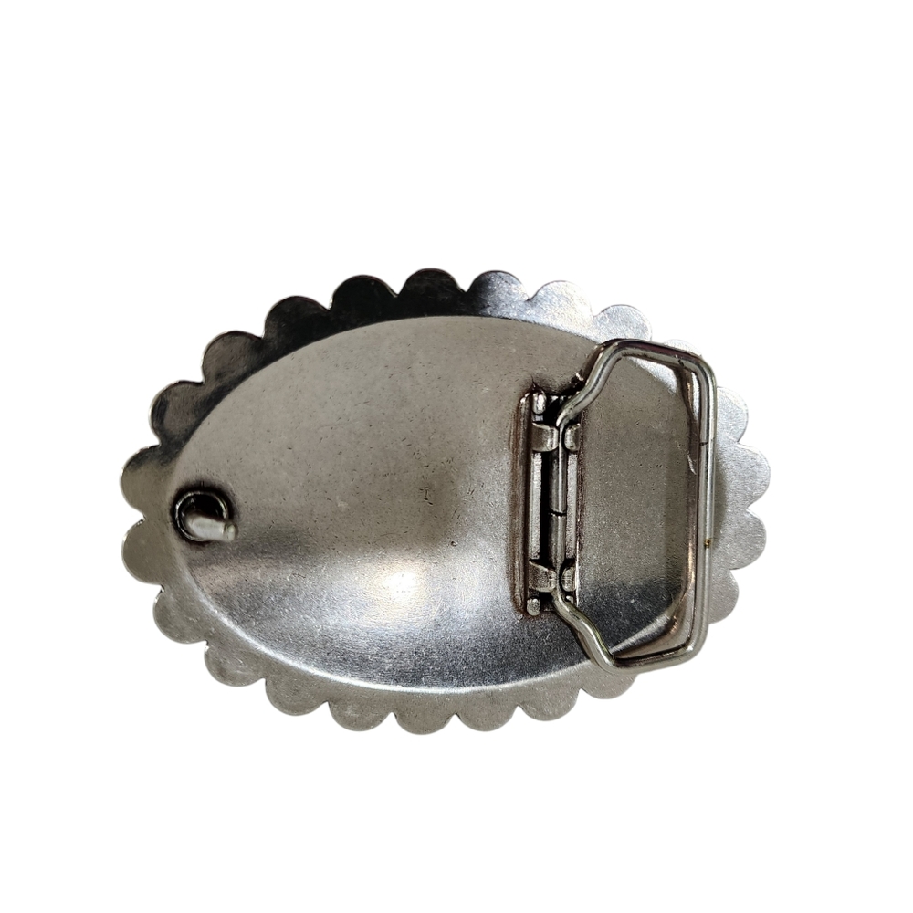 SOUTHWESTERN BOHO WESTERN BLUE HEAT STONE BELT BUCKLE - Picture 2 of 2